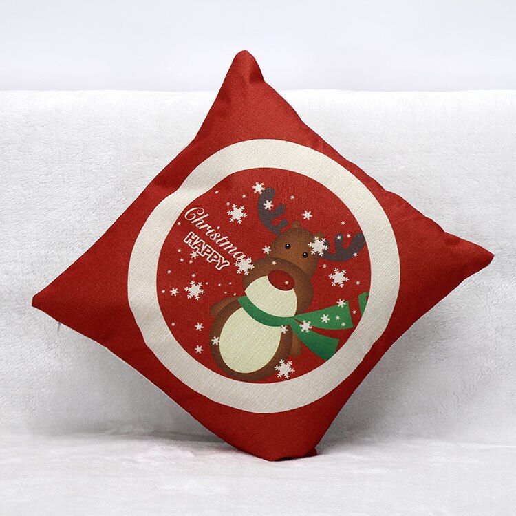Red Snowman Throw Pillow Cover