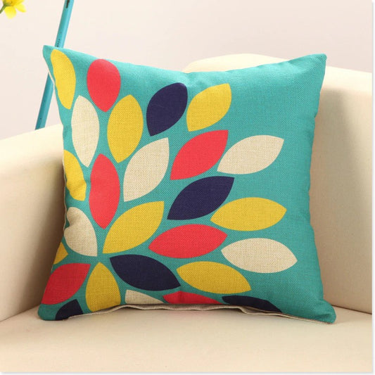 Colorful Leaf Throw Pillow Cover