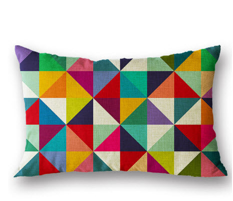 Multicolor Geometric Style Throw Pillow Cover